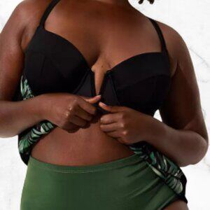 NWT | LANE BRYANT Balconette Underwire Tankini Top Sunset Palm 42C